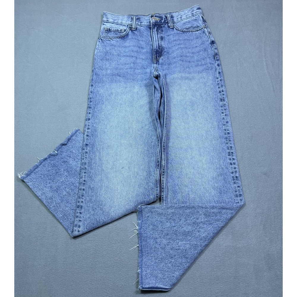 MNG Jeans Womens 4 (28x32) Wide Leg Highrise Frayed Boho USA Boho Modern